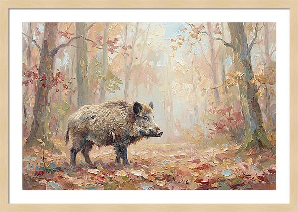 Wild Boar In Autumn Forest