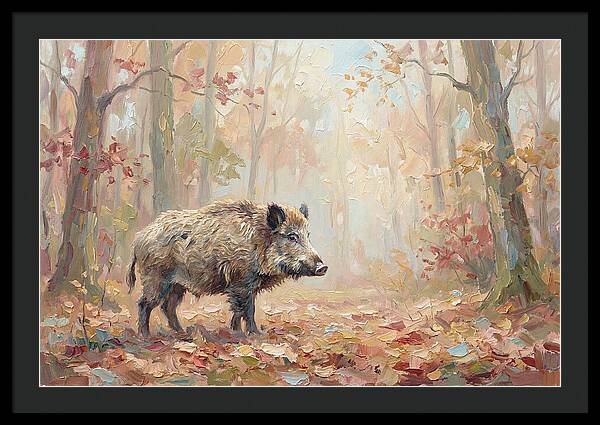 Wild Boar In Autumn Forest