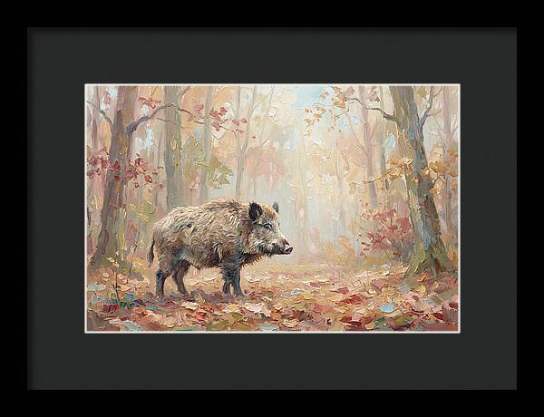 Wild Boar In Autumn Forest