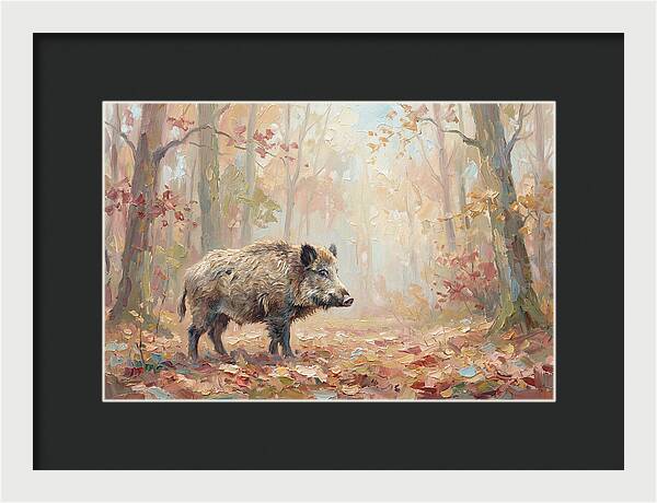 Wild Boar In Autumn Forest