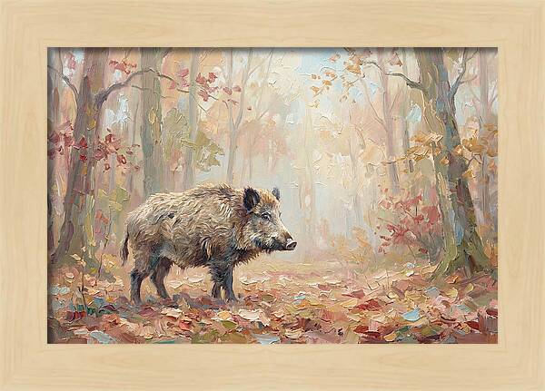 Wild Boar In Autumn Forest