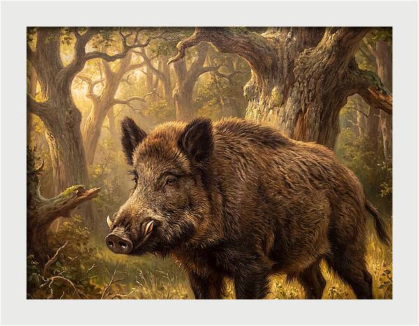 Wild Boar In Forest