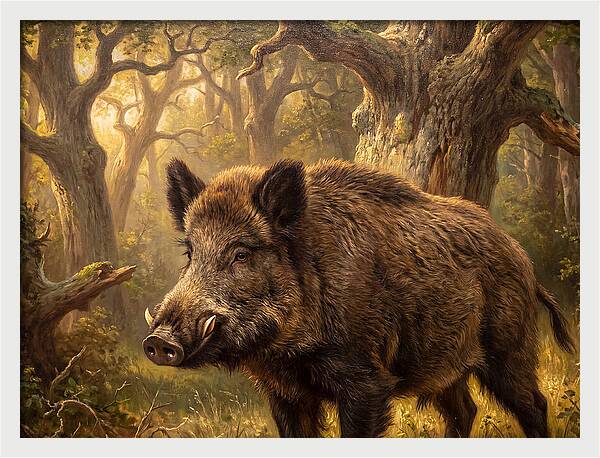 Wild Boar In Forest