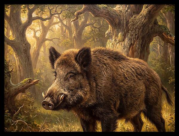 Wild Boar In Forest