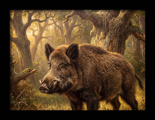 Wild Boar In Forest