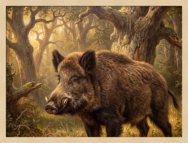 Wild Boar In Forest