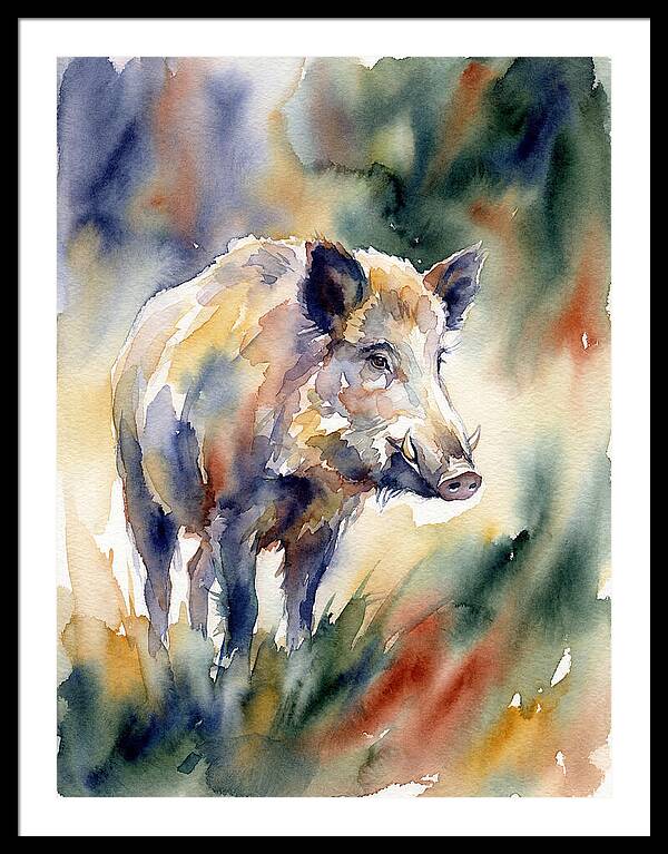 Wild Boar In Watercolor