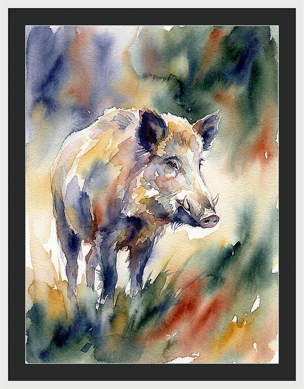 Wild Boar In Watercolor