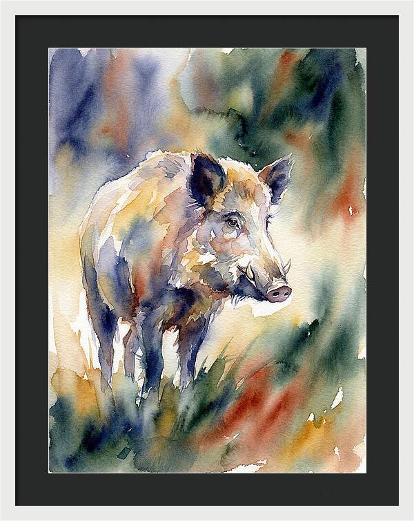 Wild Boar In Watercolor