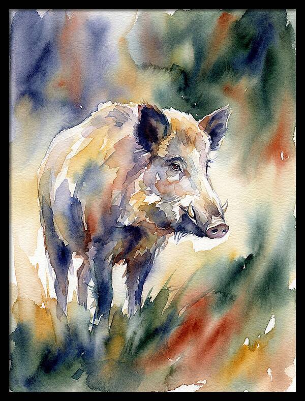 Wild Boar In Watercolor