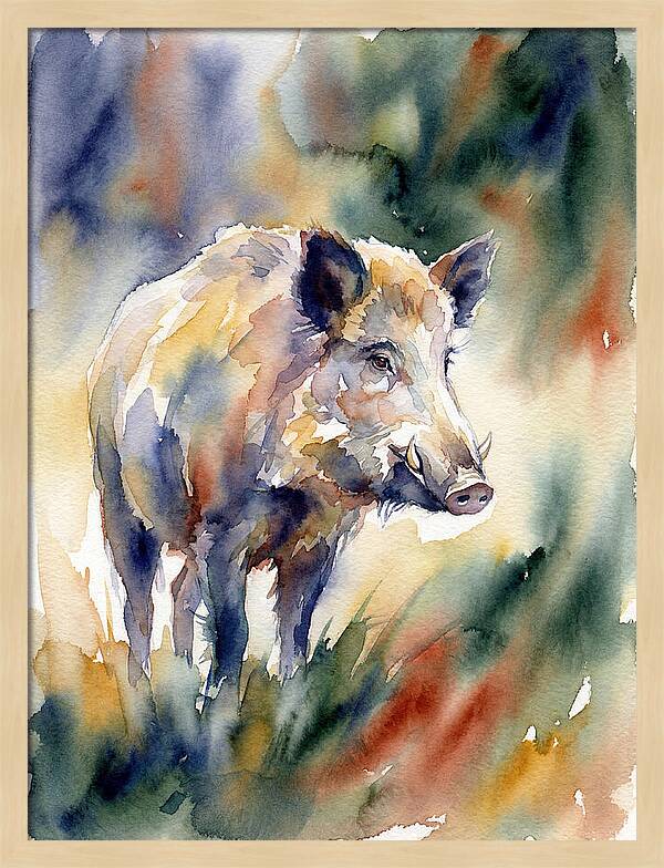 Wild Boar In Watercolor