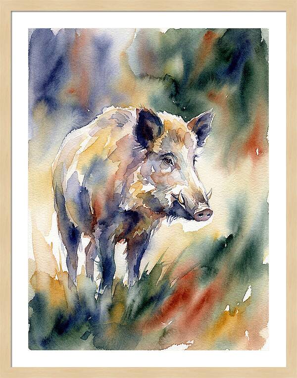 Wild Boar In Watercolor