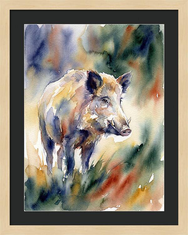 Wild Boar In Watercolor