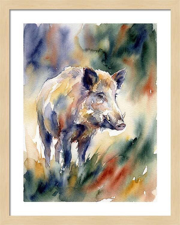 Wild Boar In Watercolor