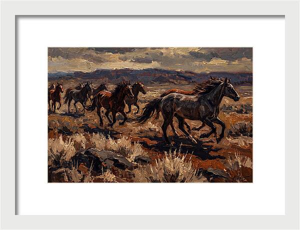 Wild Horses Galloping Across The Plain