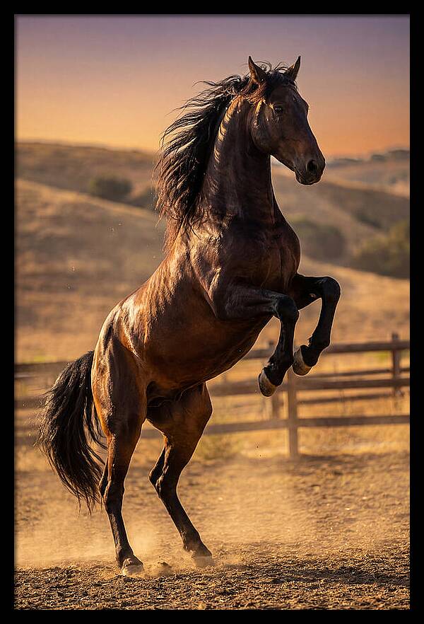 Wild Mustang Stallion Rearing