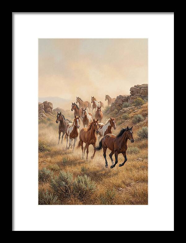 Wild Mustangs Running Free