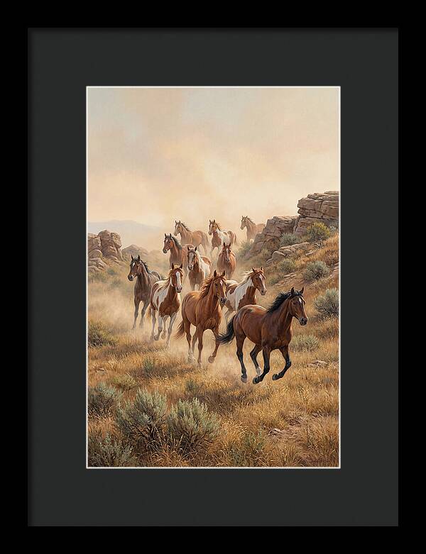 Wild Mustangs Running Free
