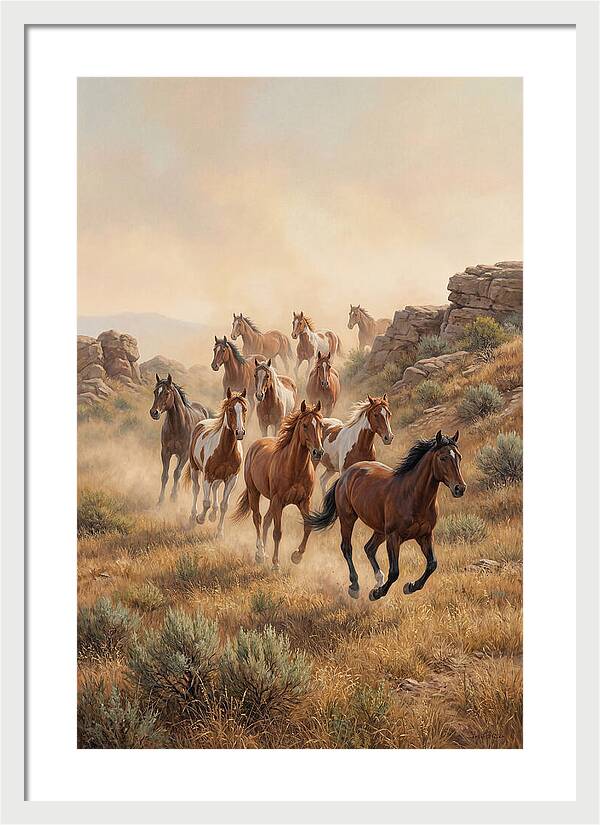 Wild Mustangs Running Free