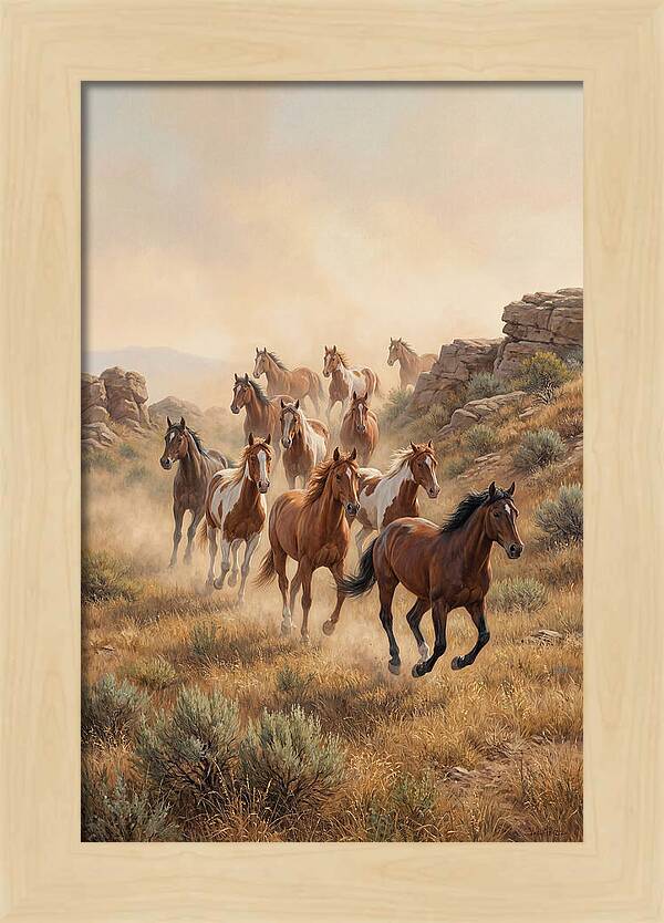 Wild Mustangs Running Free