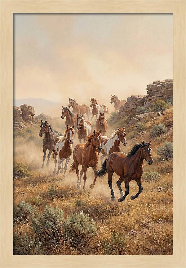 Wild Mustangs Running Free