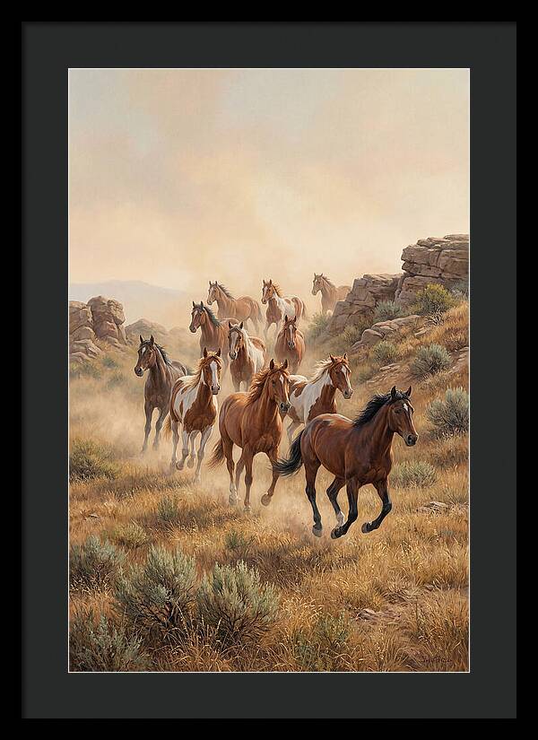 Wild Mustangs Running Free