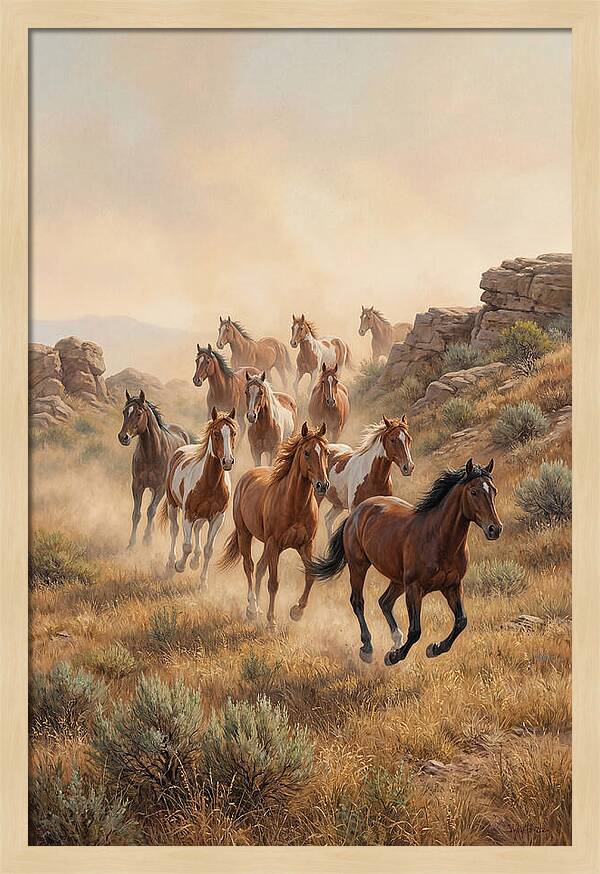 Wild Mustangs Running Free