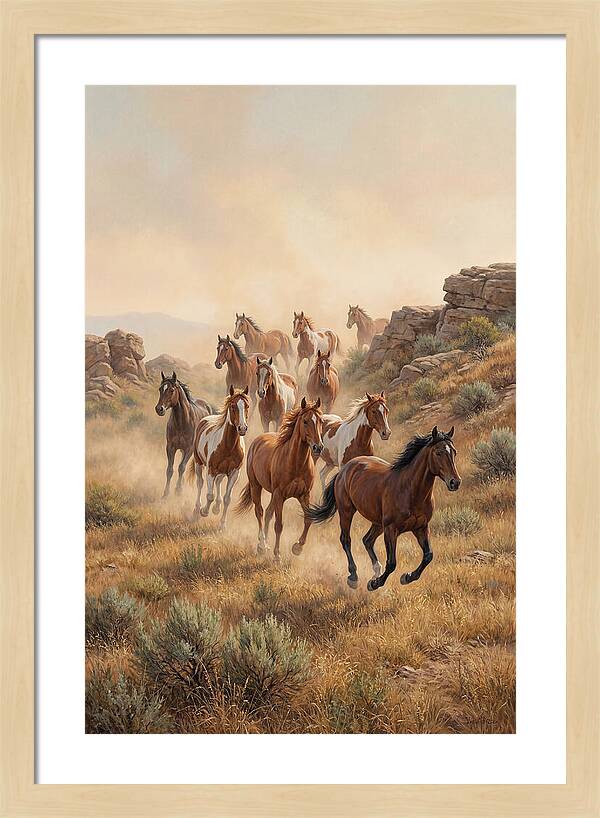 Wild Mustangs Running Free