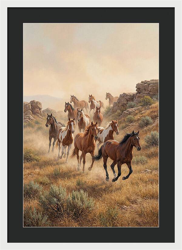 Wild Mustangs Running Free