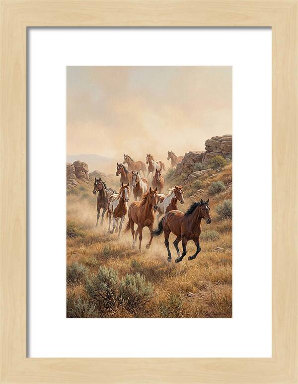 Wild Mustangs Running Free
