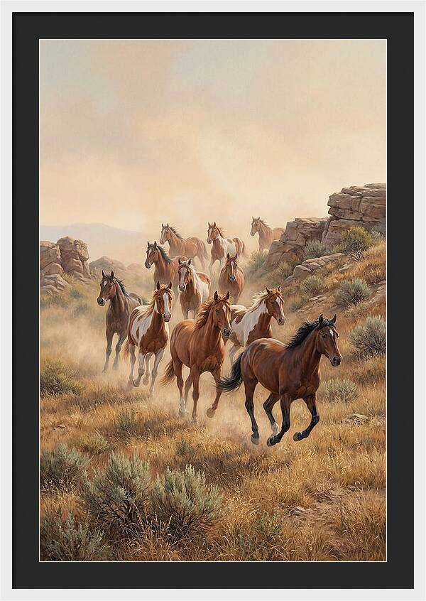 Wild Mustangs Running Free