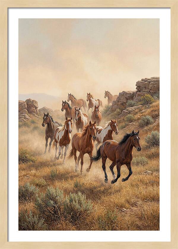 Wild Mustangs Running Free