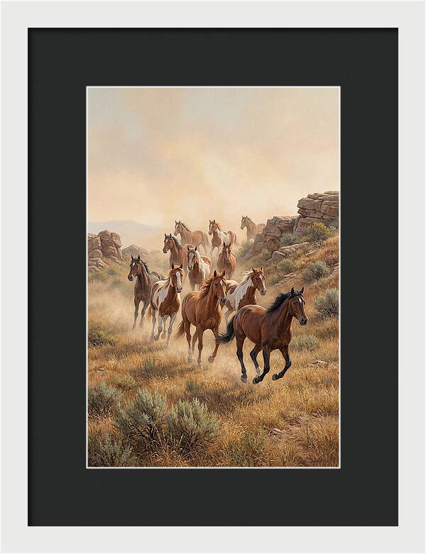 Wild Mustangs Running Free