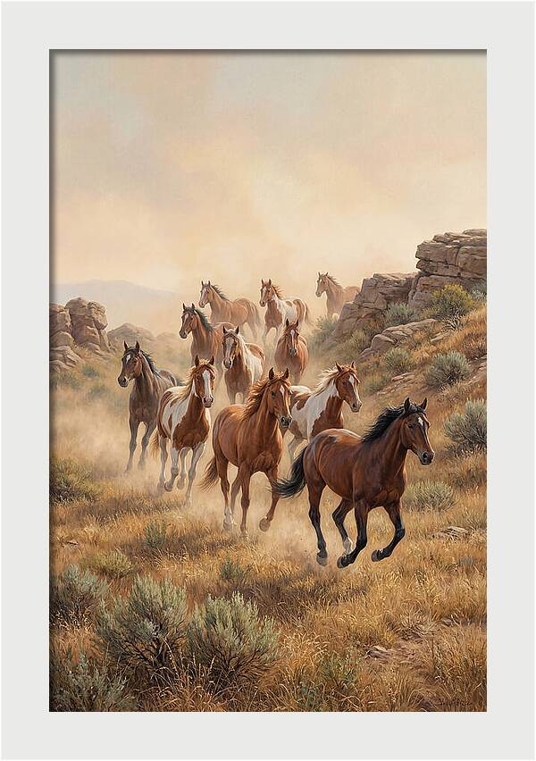 Wild Mustangs Running Free
