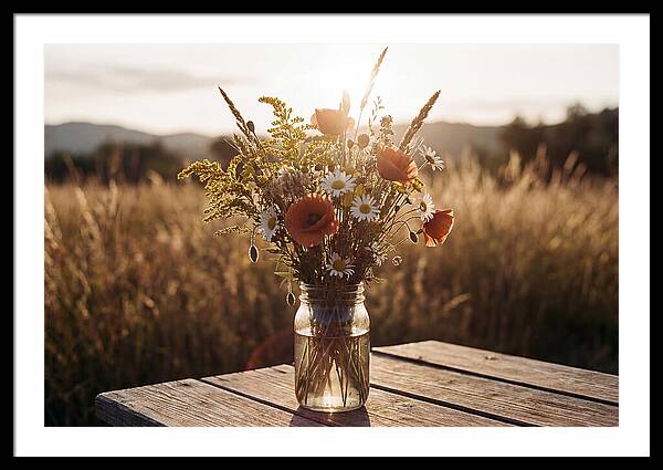 Wildflower Bouquet In Glass Jar