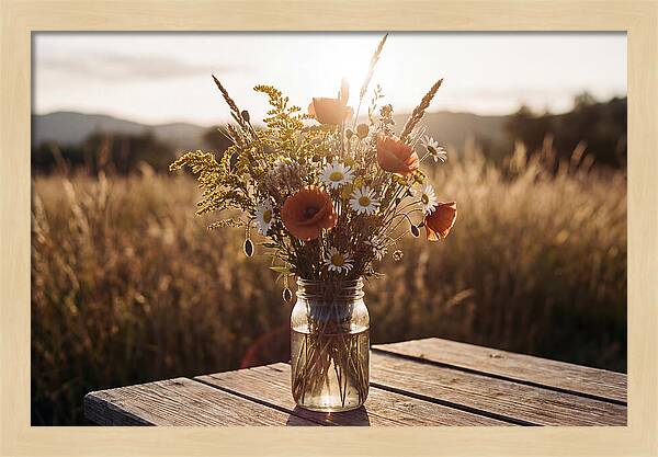 Wildflower Bouquet In Glass Jar