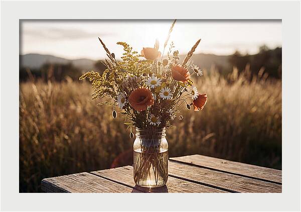 Wildflower Bouquet In Glass Jar
