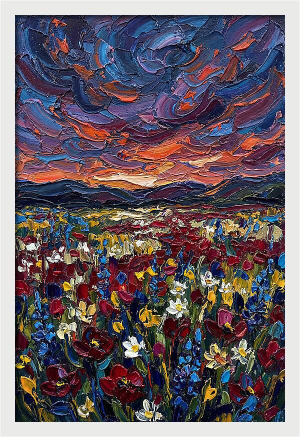 Wildflower Meadow At Dusk