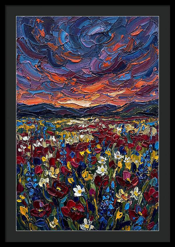 Wildflower Meadow At Dusk