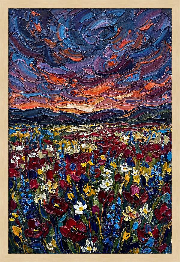 Wildflower Meadow At Dusk