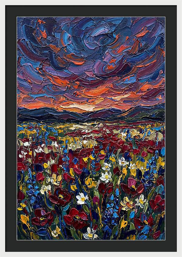 Wildflower Meadow At Dusk