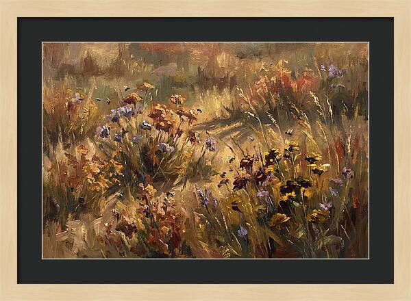 Wildflower Meadow Buzzing With Bees