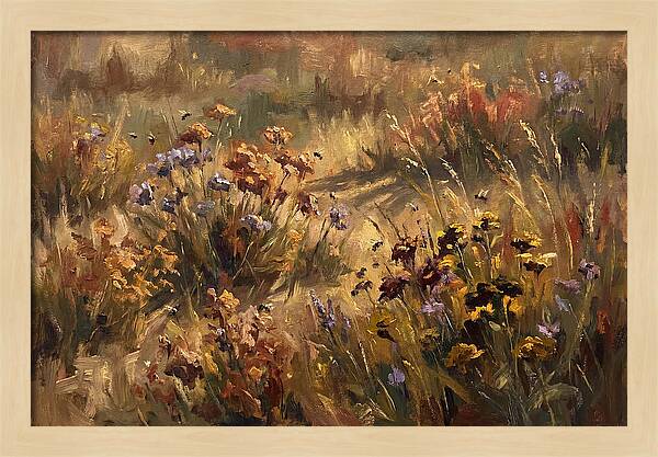 Wildflower Meadow Buzzing With Bees
