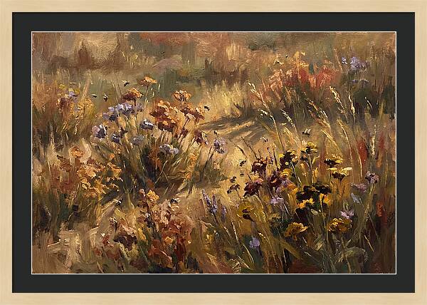 Wildflower Meadow Buzzing With Bees