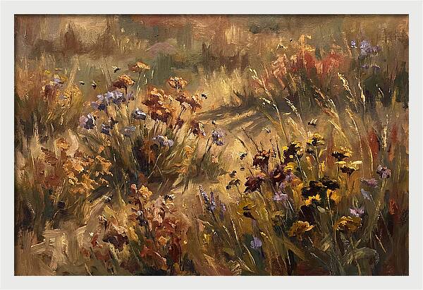 Wildflower Meadow Buzzing With Bees