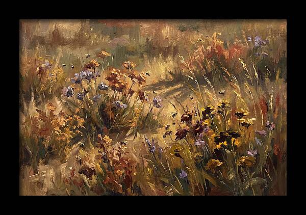 Wildflower Meadow Buzzing With Bees