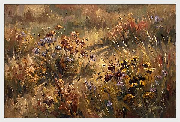 Wildflower Meadow Buzzing With Bees