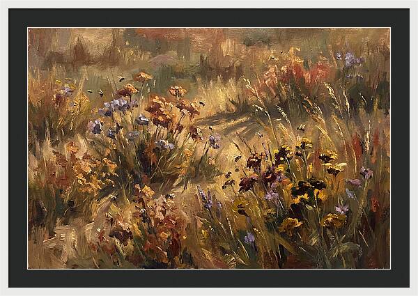 Wildflower Meadow Buzzing With Bees