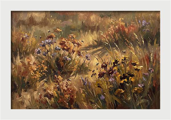 Wildflower Meadow Buzzing With Bees