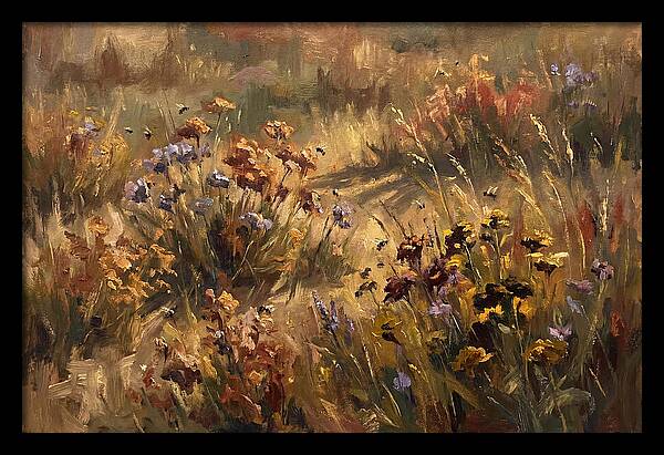 Wildflower Meadow Buzzing With Bees